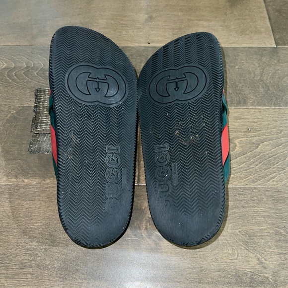 Gucci rubber web slides